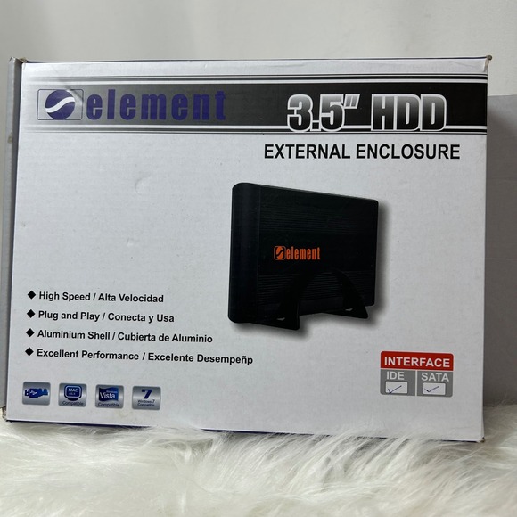 Element 3.5" HDD External Enclosure IDE SATA USB 2.0 High Speed Aluminum Shell - Picture 1 of 6